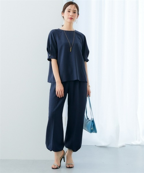 7days Life Styling(セブンデイズライフスタイリング)の「【接触冷感/UVカット】麻調合繊パール調袖タックブラウス(シャツ/ブラウス・レディース・モカ/ネイビー/グリーン/ライトベージュ・S/M/L/LL/3L/4L/5L/6L)」の16枚目の写真