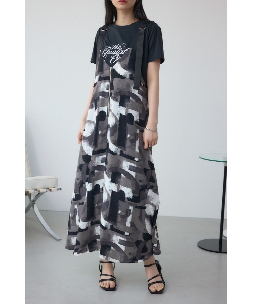 AZUL by moussy(アズールバイマウジー)の「幾何学柄フレアワンピース(ワンピース・レディース・ブラック系その他/グリーン系その他・FREE)」の21枚目の写真