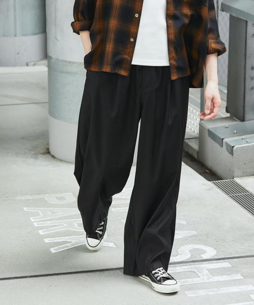 JOURNAL STANDARD（ジャーナルスタンダード）の「TRモダン ワイドスラックス（スラックス・メンズ・ウッド/チャコールグレー/ブラック・SMALL/MEDIUM/LARGE）」の2枚目の写真