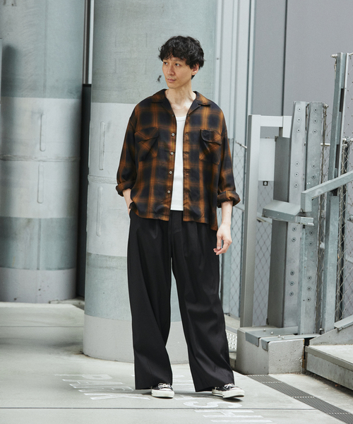 JOURNAL STANDARD（ジャーナルスタンダード）の「TRモダン ワイドスラックス（スラックス・メンズ・ウッド/チャコールグレー/ブラック・SMALL/MEDIUM/LARGE）」の4枚目の写真