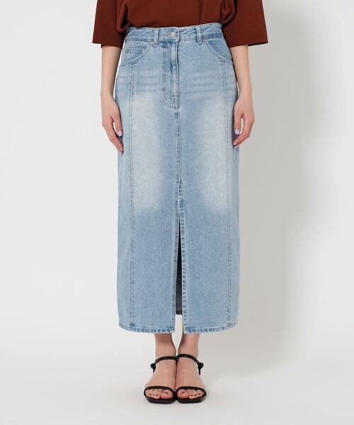BEAUTY&YOUTH UNITED ARROWS(ビューティーアンドユースユナイテッドアローズ)の「コットンデニム フロントスリット ロングスカート(デニムスカート・レディース・ライトブルー/ブラック・M/S)」の9枚目の写真