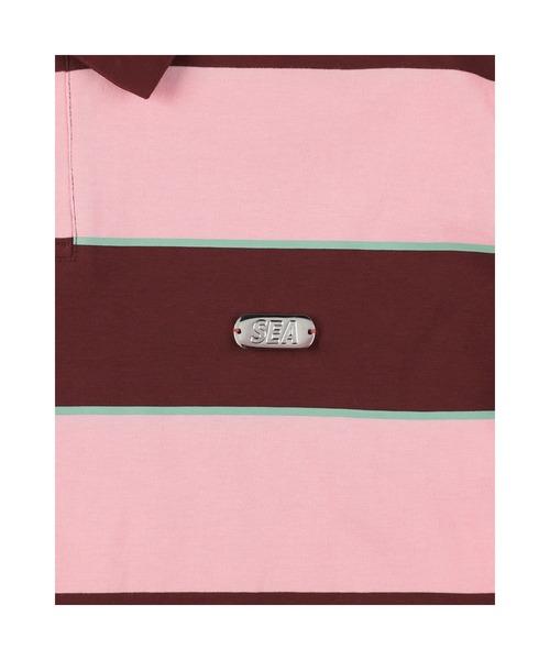 WIND AND SEA（ウィンダンシー）の「Border Rugger Shirt（Tシャツ/カットソー・メンズ・ネイビー/バーガンディー・M/L/XL）」の10枚目の写真