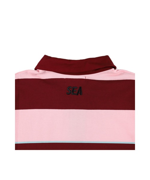 WIND AND SEA（ウィンダンシー）の「Border Rugger Shirt（Tシャツ/カットソー・メンズ・ネイビー/バーガンディー・M/L/XL）」の9枚目の写真