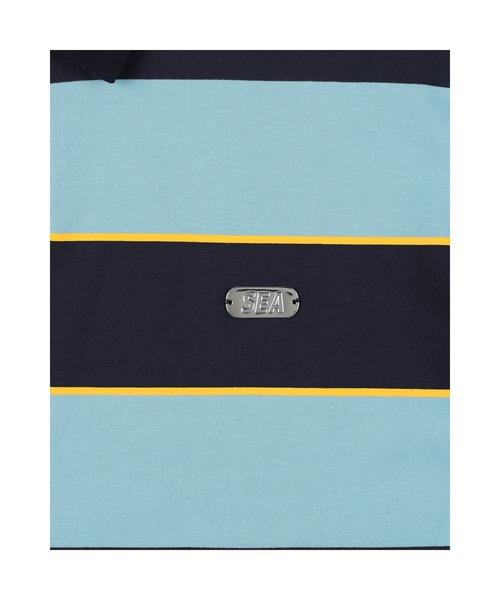 WIND AND SEA（ウィンダンシー）の「Border Rugger Shirt（Tシャツ/カットソー・メンズ・ネイビー/バーガンディー・M/L/XL）」の5枚目の写真