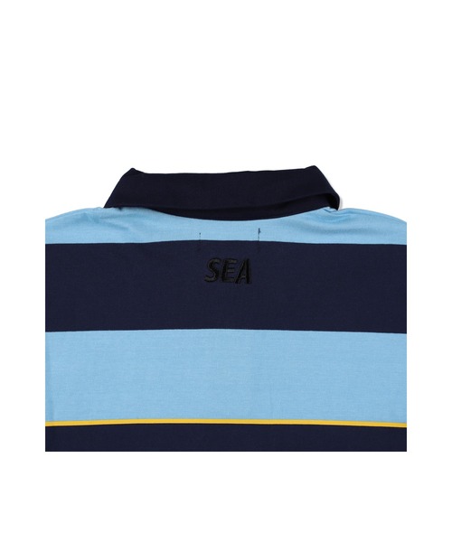 WIND AND SEA（ウィンダンシー）の「Border Rugger Shirt（Tシャツ/カットソー・メンズ・ネイビー/バーガンディー・M/L/XL）」の4枚目の写真