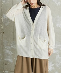 Soiunique（スワユニーク）の「透かし編みＶ開きゆったりカーディガン ［Soiunique］（カーディガン/ボレロ）」