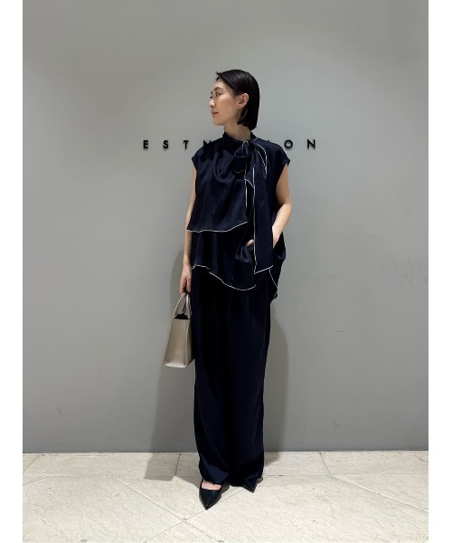 ESTNATION(エストネーション)の「ESTNATION / ツイルボウタイブラウス(シャツ/ブラウス・レディース・アイボリー/ブルー系その他/ネイビー・36/38)」の8枚目の写真