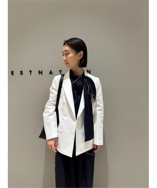 ESTNATION(エストネーション)の「ESTNATION / ツイルボウタイブラウス(シャツ/ブラウス・レディース・アイボリー/ブルー系その他/ネイビー・36/38)」の9枚目の写真