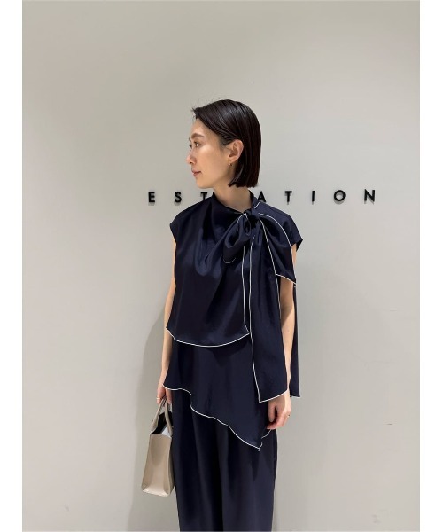 ESTNATION(エストネーション)の「ESTNATION / ツイルボウタイブラウス(シャツ/ブラウス・レディース・アイボリー/ブルー系その他/ネイビー・36/38)」の21枚目の写真