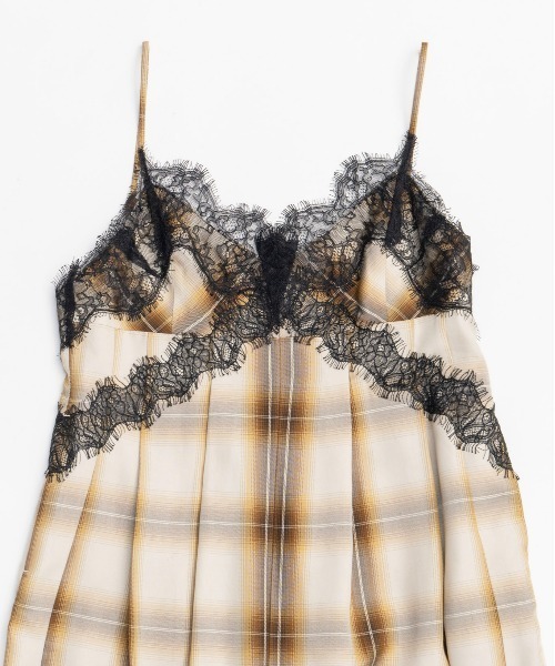 Plaid Lace Camisole All-In-One/チェックレースキャミ