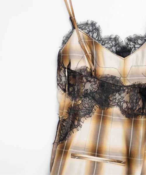 Plaid Lace Camisole All-In-One/チェックレースキャミ