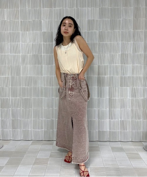 MEDI INVERT SUSPENDER DENIM SKIRT（デニムスカート）｜Ameri