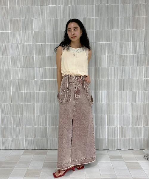 MEDI INVERT SUSPENDER DENIM SKIRT（デニムスカート）｜Ameri