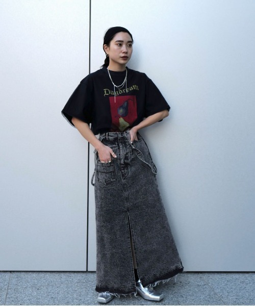 MEDI INVERT SUSPENDER DENIM SKIRT（デニムスカート）｜Ameri