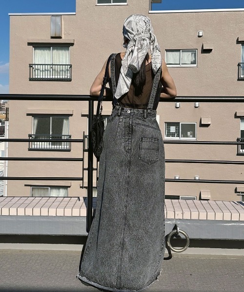 MEDI INVERT SUSPENDER DENIM SKIRT（デニムスカート）｜Ameri