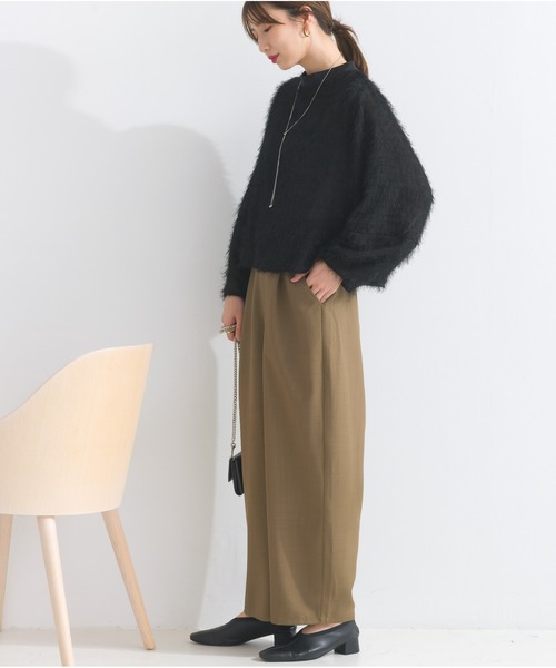 OandI（オーアンドアイ）の「フェザートップスプルオーバー（Tシャツ/カットソー・レディース・アイボリー/グレイッシュベージュ/ブラック・FREE）」の16枚目の写真