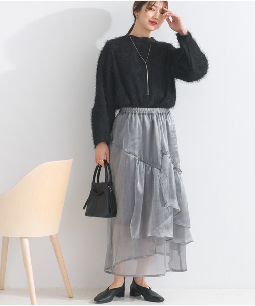 OandI（オーアンドアイ）の「フェザートップスプルオーバー（Tシャツ/カットソー・レディース・アイボリー/グレイッシュベージュ/ブラック・FREE）」の22枚目の写真