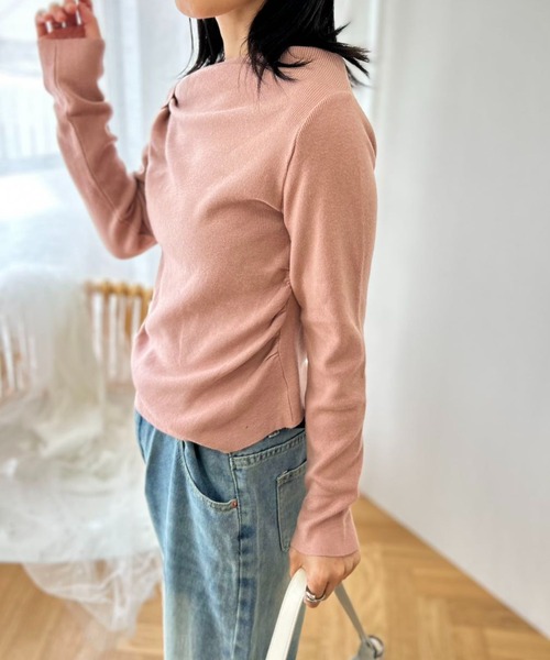 mebole(メボレ)の「feminineワンショルダートップ(ニット/セーター・レディース・ピンク/ブラック/アイボリー/ブルー・FREE)」の19枚目の写真