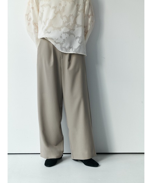 Brown&Street(ブラウンアンドストリート)の「ラップレイヤードワイドパンツ(その他パンツ・レディース・ブラック/グレイッシュベージュ・FREE/L~LL)」の9枚目の写真