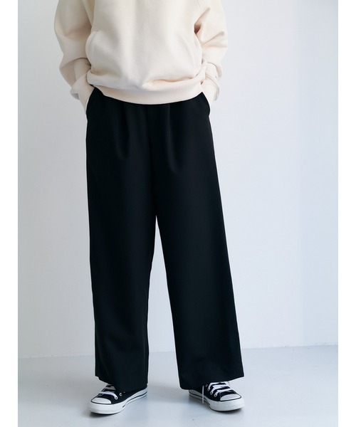 Brown&Street(ブラウンアンドストリート)の「ラップレイヤードワイドパンツ(その他パンツ・レディース・ブラック/グレイッシュベージュ・FREE/L~LL)」の17枚目の写真