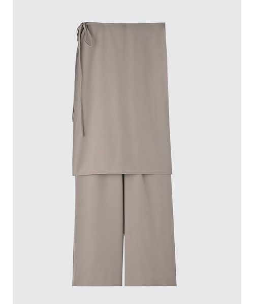 Brown&Street(ブラウンアンドストリート)の「ラップレイヤードワイドパンツ(その他パンツ・レディース・ブラック/グレイッシュベージュ・FREE/L~LL)」の20枚目の写真