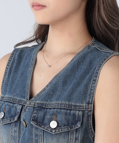 CECIL McBEE（セシルマクビー）の「Vネックデニムサロペット（サロペット/オーバーオール・レディース・サックスブルー/ブルー・MEDIUM）」の8枚目の写真