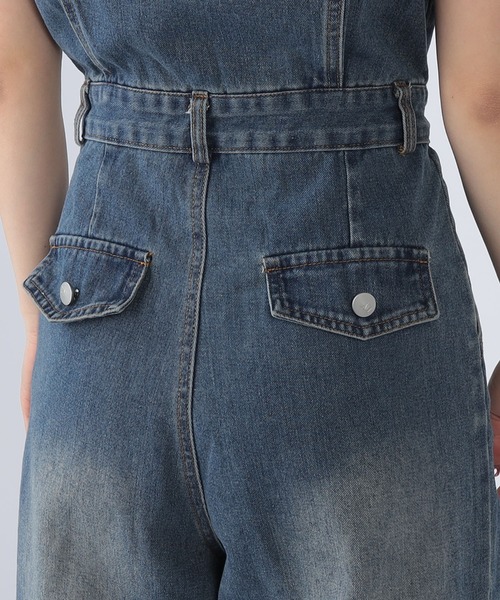 CECIL McBEE（セシルマクビー）の「Vネックデニムサロペット（サロペット/オーバーオール・レディース・サックスブルー/ブルー・MEDIUM）」の10枚目の写真