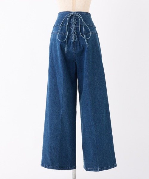one after another NICE CLAUP(ワンアフターアナザーナイスクラップ)の「【サイズ展開あり】バックレースアップワイドデニムパンツ(デニムパンツ・レディース・ブルー/ネイビー・SMALL/MEDIUM)」の8枚目の写真