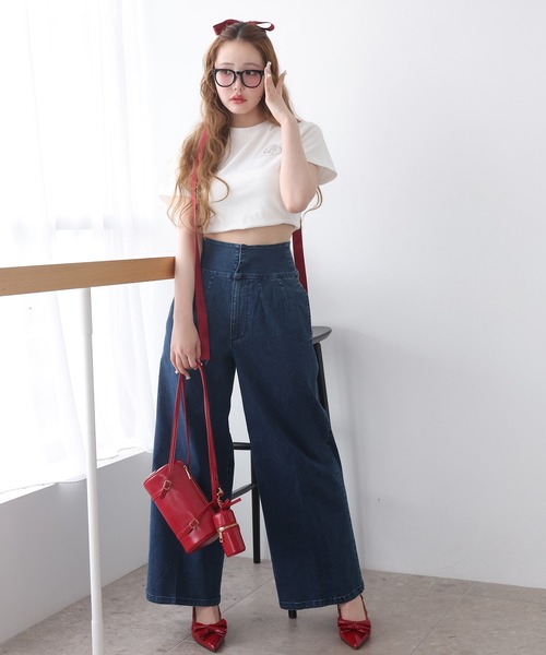 one after another NICE CLAUP(ワンアフターアナザーナイスクラップ)の「【サイズ展開あり】バックレースアップワイドデニムパンツ(デニムパンツ・レディース・ブルー/ネイビー・SMALL/MEDIUM)」の11枚目の写真