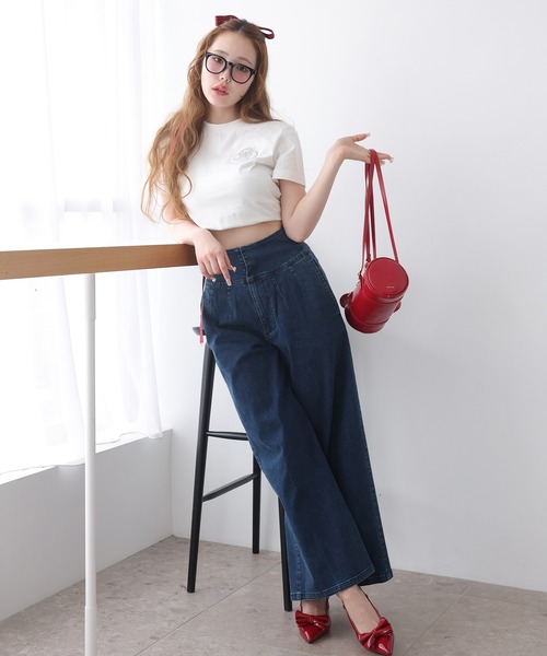 one after another NICE CLAUP(ワンアフターアナザーナイスクラップ)の「【サイズ展開あり】バックレースアップワイドデニムパンツ(デニムパンツ・レディース・ブルー/ネイビー・SMALL/MEDIUM)」の12枚目の写真