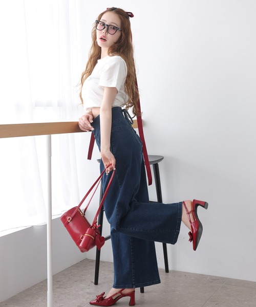 one after another NICE CLAUP(ワンアフターアナザーナイスクラップ)の「【サイズ展開あり】バックレースアップワイドデニムパンツ(デニムパンツ・レディース・ブルー/ネイビー・SMALL/MEDIUM)」の13枚目の写真