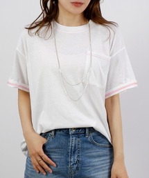 【CUTEなバイカラーでカジュアルに！】配色ステッチTシャツ