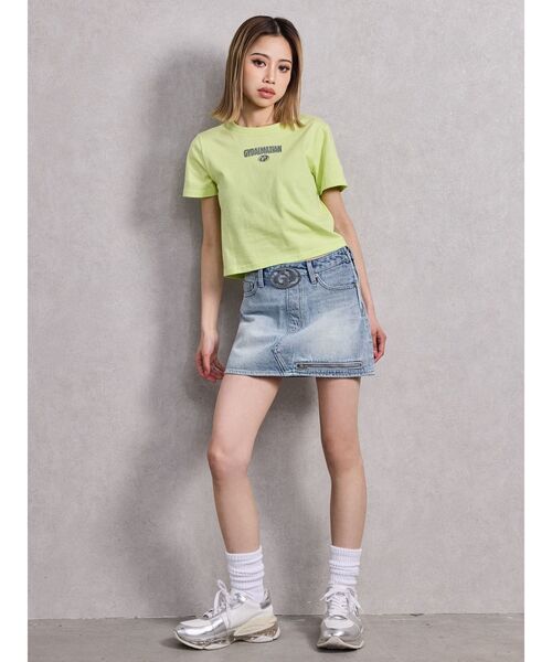 GYDA（ジェイダ）の「Cautions GYDALMATIAN ショートTシャツ（Tシャツ/カットソー・レディース・オフホワイト/ブラック/ピンク/ライム・FREE）」の6枚目の写真