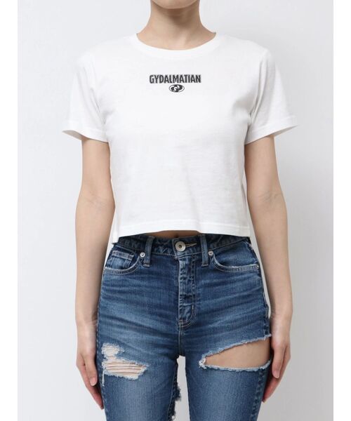 GYDA（ジェイダ）の「Cautions GYDALMATIAN ショートTシャツ（Tシャツ/カットソー・レディース・オフホワイト/ブラック/ピンク/ライム・FREE）」の7枚目の写真