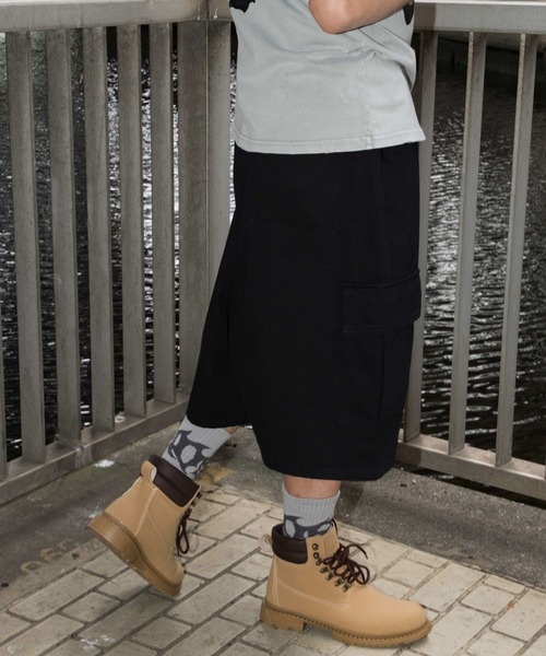 SHORT ROUND（ショートラウンド）の「SHORT ROUND/サルエルカーゴショーツ（カーゴパンツ・メンズ・ブラック・MEDIUM/LARGE）」の12枚目の写真