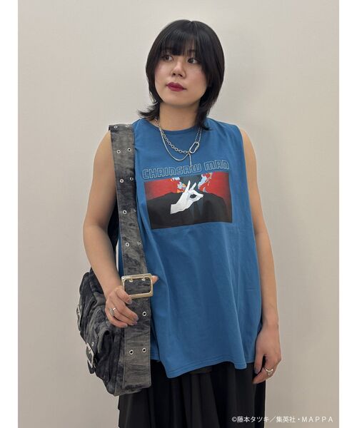 jouetie(ジュエティ)の「【TVアニメ『チェンソーマン』】ノースリーブBIGTシャツ(Tシャツ/カットソー・レディース・ピンク/ブラック/オフホワイト/ブルー・MEDIUM)」の16枚目の写真