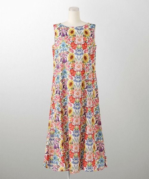 huit bouquet Aライン リゾート ワンピース Aライン リゾート ワンピース Made with Liberty Fabric HUIT