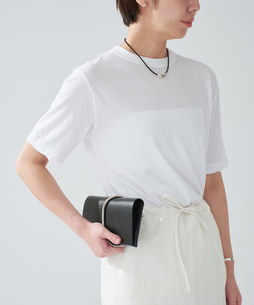 ATON(エイトン)の「ATON エイトン STANDARD T-SHIRTS KKAGGM0401(Tシャツ/カットソー・レディース・ホワイト/サックスブルー/ブラック・SMALL/X-SMALL)」の1枚目の写真