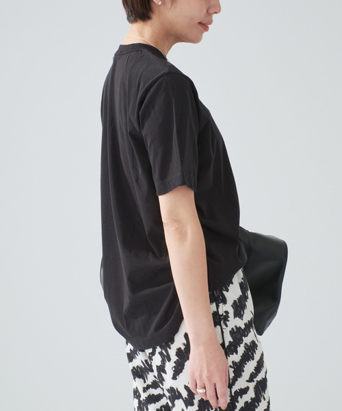 ATON(エイトン)の「ATON エイトン STANDARD T-SHIRTS KKAGGM0401(Tシャツ/カットソー・レディース・ホワイト/サックスブルー/ブラック・SMALL/X-SMALL)」の5枚目の写真