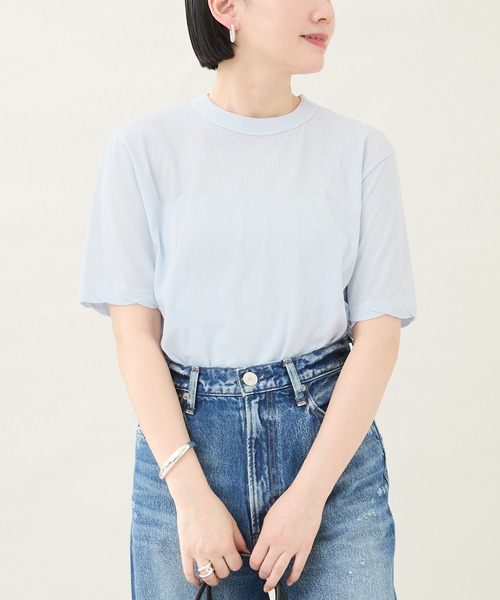 ATON(エイトン)の「ATON エイトン STANDARD T-SHIRTS KKAGGM0401(Tシャツ/カットソー・レディース・ホワイト/サックスブルー/ブラック・SMALL/X-SMALL)」の13枚目の写真