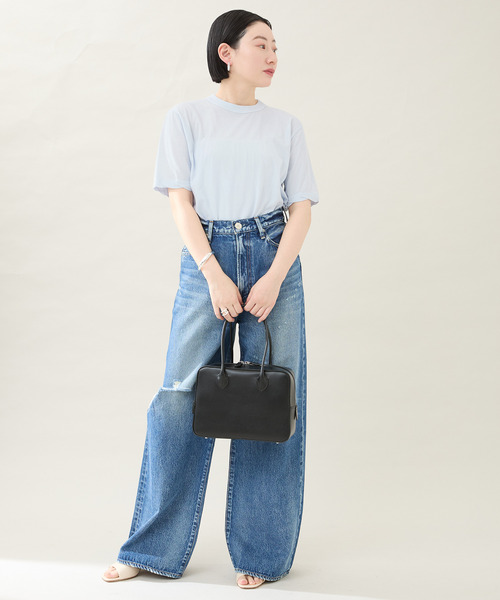 ATON(エイトン)の「ATON エイトン STANDARD T-SHIRTS KKAGGM0401(Tシャツ/カットソー・レディース・ホワイト/サックスブルー/ブラック・SMALL/X-SMALL)」の14枚目の写真