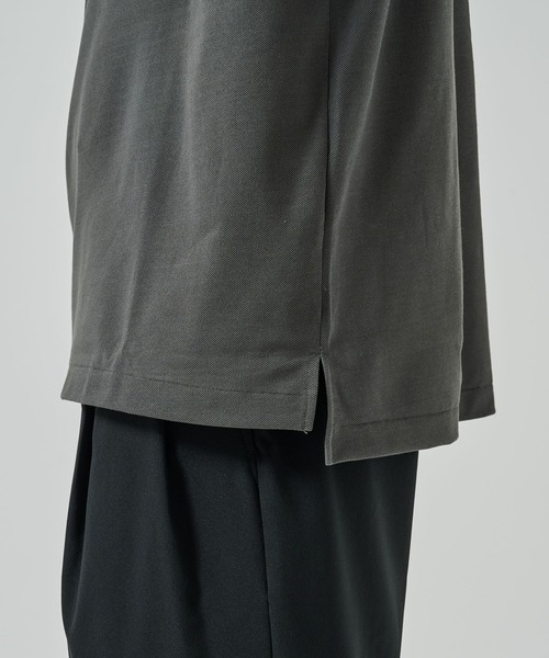 markaware（マーカウェア）の「【marka/MARKAWARE】ONE BUTTON POLO S/S TEE（ポロシャツ・メンズ・ブラック/グレー・1/2）」の4枚目の写真