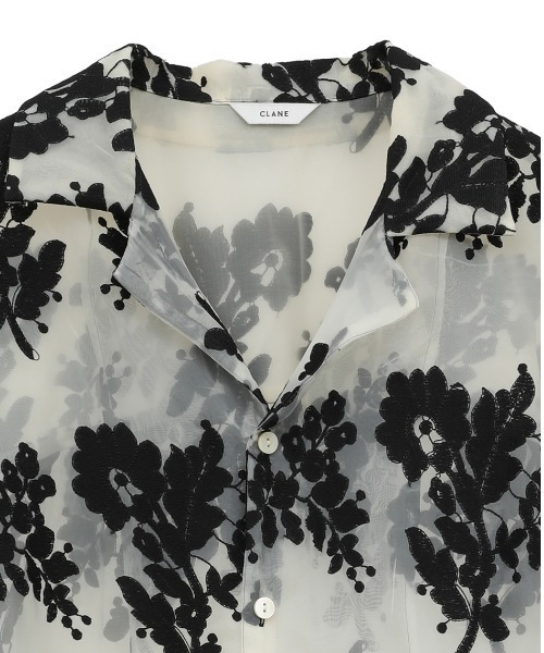 使用少　CLANE SHEER FLOWER レースシャツ　サイズ1 4月18日(金)発売アイテムのご紹介。スタイリングを彩るフラワー刺繍を
