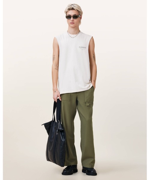 ALLSAINTS(オールセインツ)の「TALBOT STRAIGHT LEG TROUSERS | TALBOT ストレート レッグ トラウザー(その他パンツ・メンズ・グリーン系その他・30/31/32/33/28)」の1枚目の写真