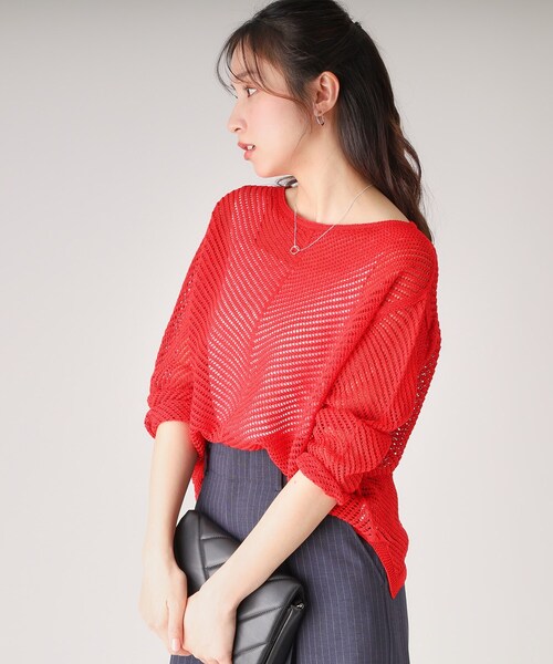 COUP DE CHANCE(クードシャンス)の「【洗える/日本製】和紙混ニットプルオーバー(ニット/セーター・レディース・オフホワイト/ブルー/ブラック/ライトベージュ/ワインレッド・34/38)」の19枚目の写真