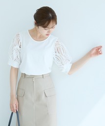 Andemiu | コードレーススリーブカットソー498170(Tシャツ/カットソー)