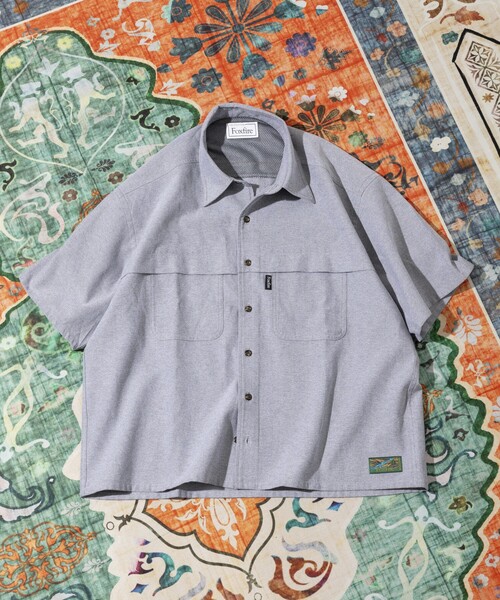 Foxfire(フォックスファイヤー)の「Foxfire/フォックスファイヤー 別注 オックスフォード フィッシングポケット クロップドショートスリーブシャツ/ショート丈(シャツ/ブラウス・メンズ・グレー/サックスブルー/その他13・MEDIUM/LARGE)」の4枚目の写真