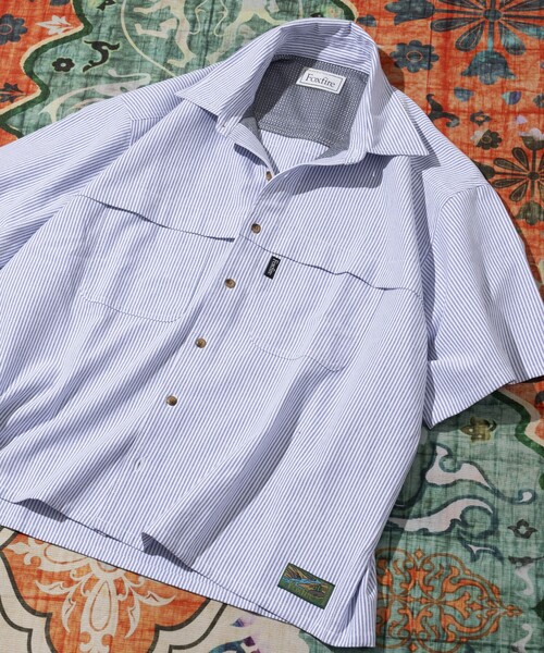 Foxfire(フォックスファイヤー)の「Foxfire/フォックスファイヤー 別注 オックスフォード フィッシングポケット クロップドショートスリーブシャツ/ショート丈(シャツ/ブラウス・メンズ・グレー/サックスブルー/その他13・MEDIUM/LARGE)」の17枚目の写真