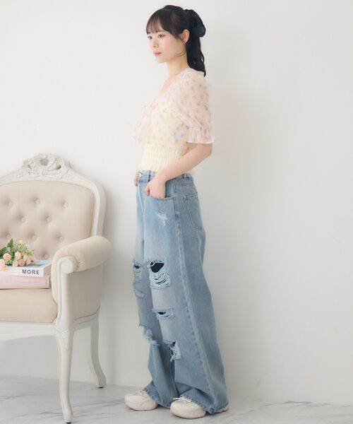 ems excite（エムズエキサイト）の「【セットアイテム】フロントリボンボレロSET（シャツ/ブラウス・レディース・ブルー系その他/ホワイト系その他/ピンク系その他・FREE）」の7枚目の写真