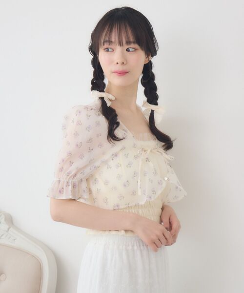 ems excite（エムズエキサイト）の「【セットアイテム】フロントリボンボレロSET（シャツ/ブラウス・レディース・ブルー系その他/ホワイト系その他/ピンク系その他・FREE）」の19枚目の写真